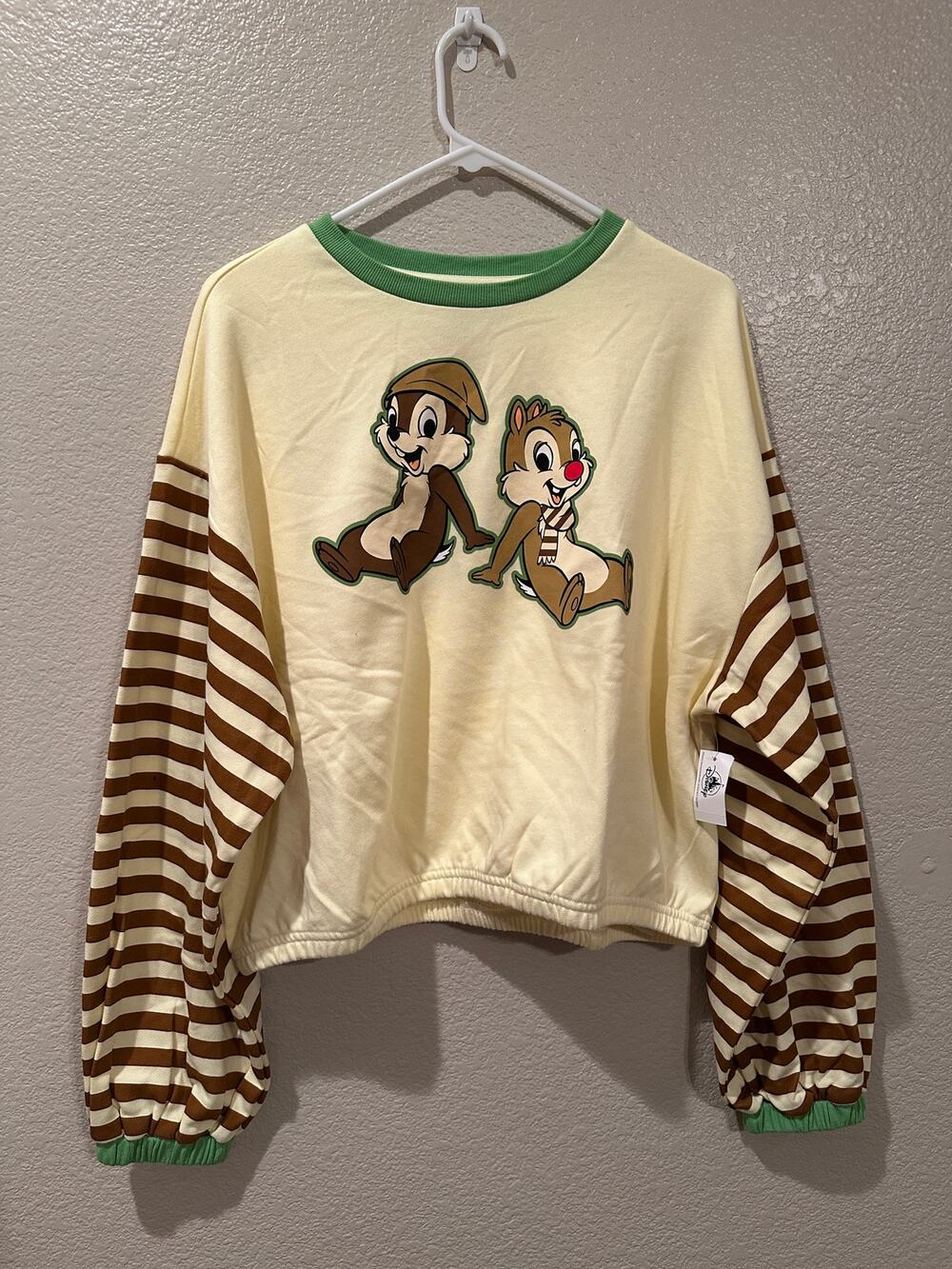 NWT Disney Park Chip n Dale Winter Christmas Fall Cream Brown Long Sleeve M L XL